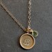 Custom Personalized Hand Stamped Gold Filled Elegant Initial Birthstone Bridemaid Necklace