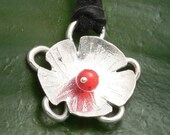 Carnelian Sterling Silver Daisy Pendant