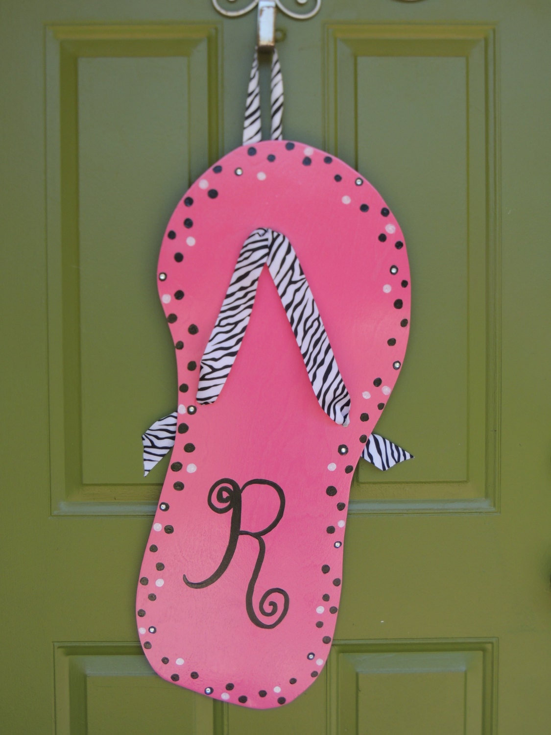 Wood and Ribbon Flip-Flop Doorhangers