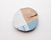 Blue and White Brooch - Painted Branch, Woodland, Geometric Jewellery