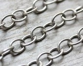 6ft Large Round-ish Link Stainless Steel Chain 9mm x 11mm Cable Chain, 16g Unsoldered, Strong