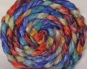 Hand dyed Silk linen roving ( 65/35)  -   - ( 3.4 oz.)