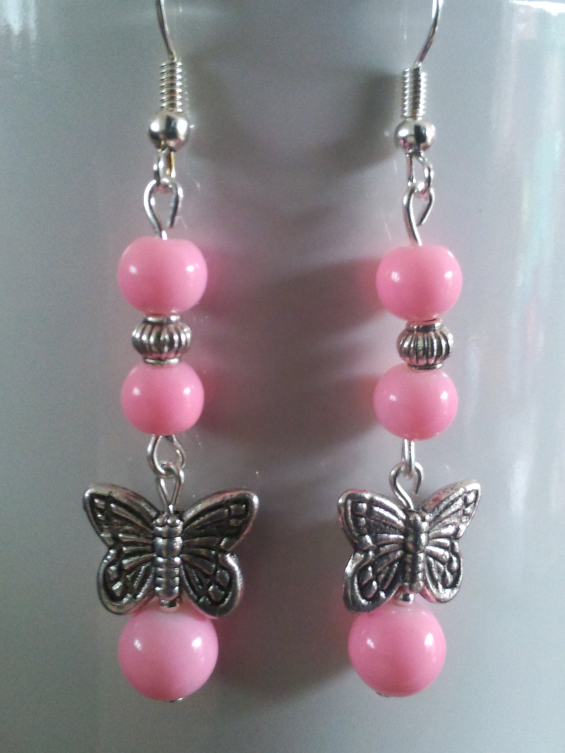 Pink Butterfly Earrings