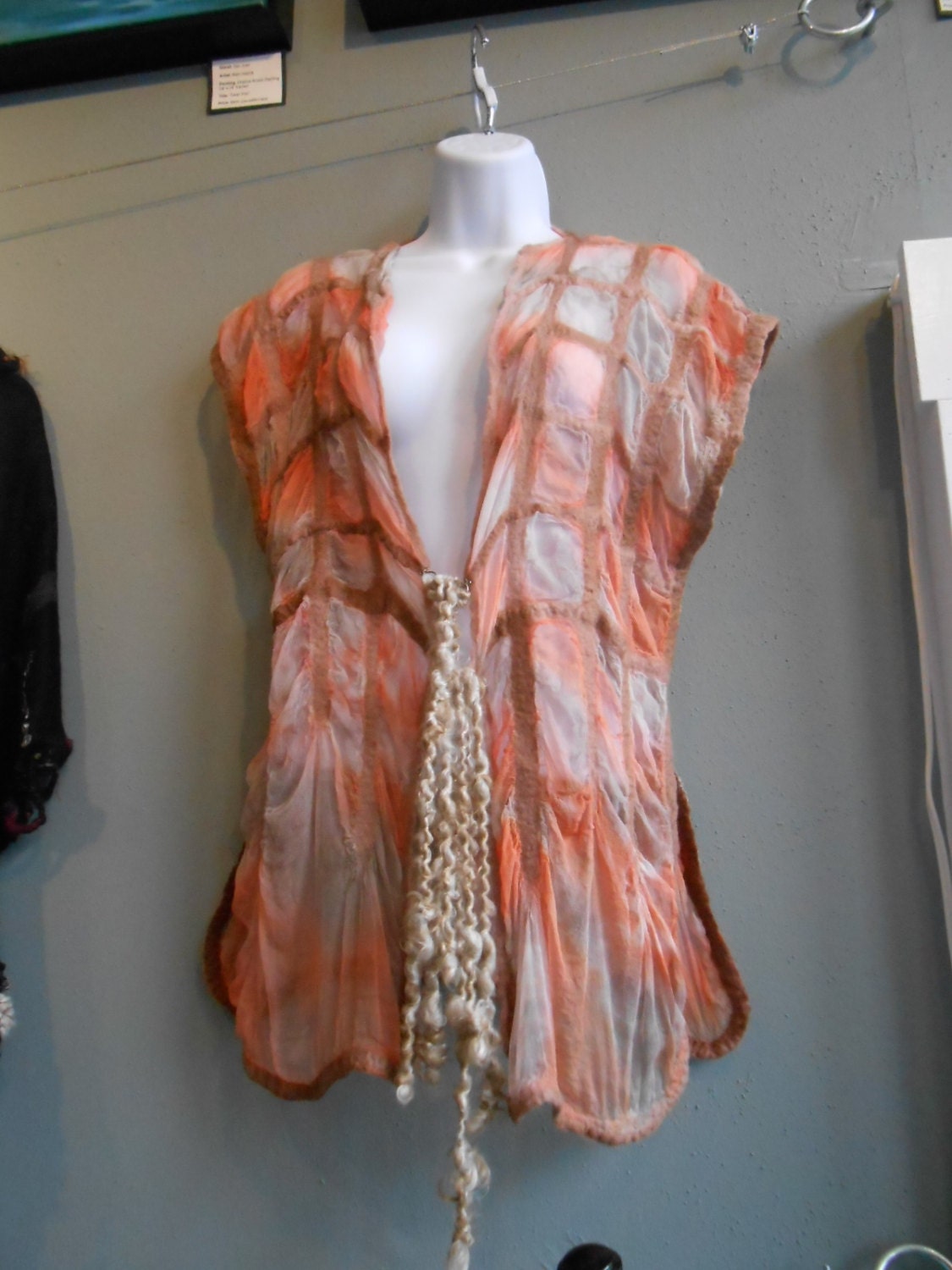 Gypsy Vest in Peach and Sand Size M/L