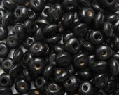 Black Wooden Spacer Beads, 4 mm x 8 mm with Large Hole -- 125 Beads