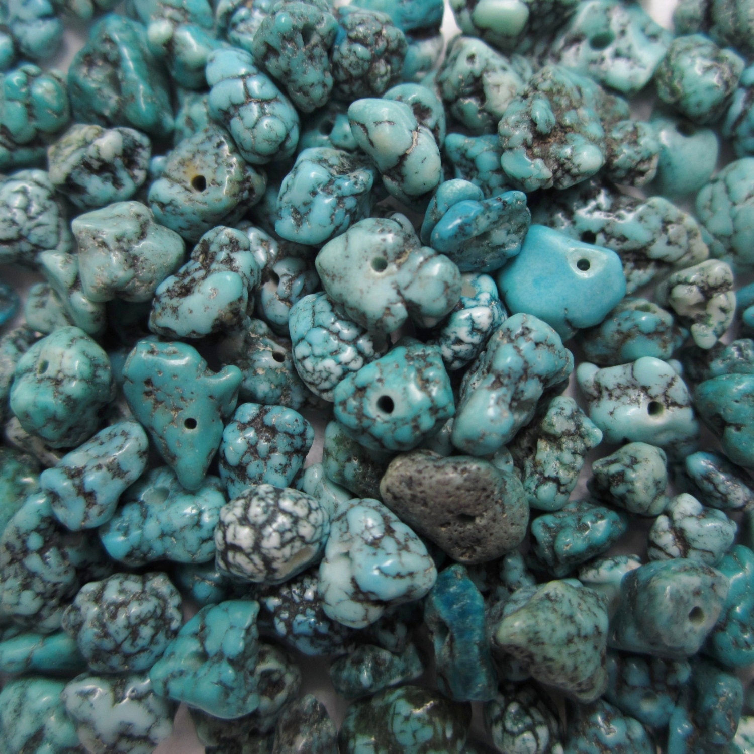 Small Magnesite Nuggets, Imitation Turquoise -- 250 Beads