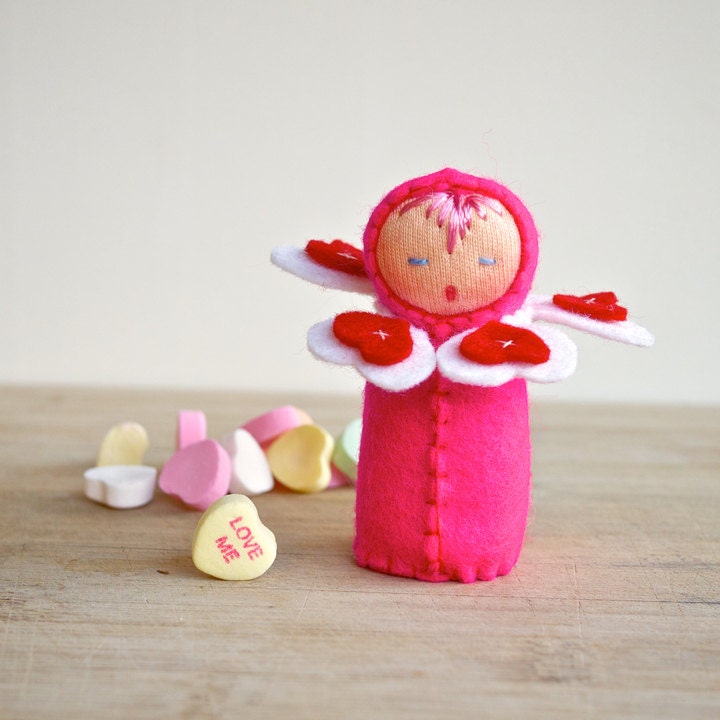 Valentine Toy Heart Felt Doll - Hot Pink Love Token