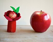 Red Apple Felt  Miniature Doll - Back to School Gift
