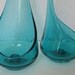 1960's Blue Art Glass Candlesticks (Pair)