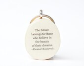 Graduation keychain graduation gift Eleanor Roosevelt going away gift graduation favors class of 2013 key charm nature gift eco friendly