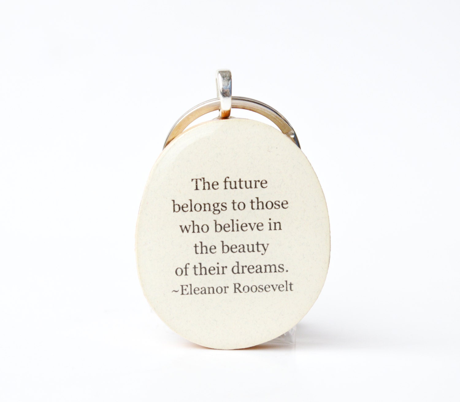 Graduation keychain graduation gift Eleanor Roosevelt going away gift graduation favors class of 2013 key charm nature gift eco friendly