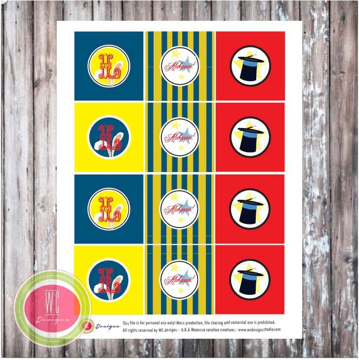 MAGIC SHOW Party Logos - Magic Show Custom Cupcake Toppers - Digital Designs by WC Designs Il_570xn
