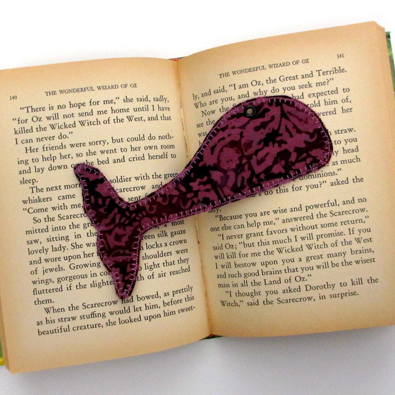 Bookmark, Whale Tail, Fabric Book Mark