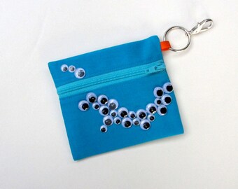Zipper Pouch, Turquoise Coin Purse, Googly Eyes, iPod Shuffle