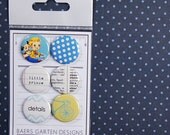 Badges / Adhesive buttons Vintage Boy - Prince Bike Dictionary Polka dots