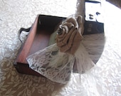 Victorian Wedding Decor Chest with 70 embellished wish cards Personalize Burlap and Lace
