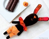 Artist Teddy Bunny - Chocolate - Friend of Teddy Bears - OOAK toy - Animal - Brown, orange colors - Collectible toy