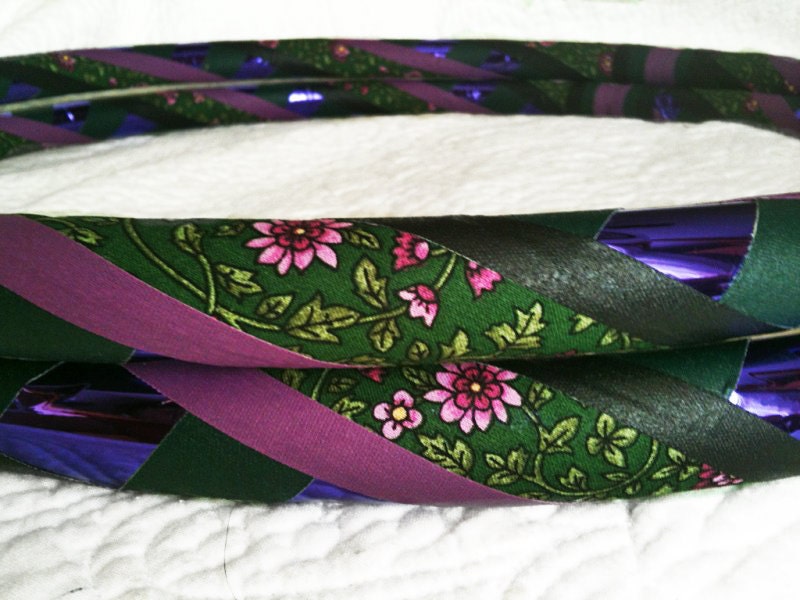 Purple Flow Dance & Exercise Paisley Hula Hoop COLLAPSIBLE or STANDARD flower green