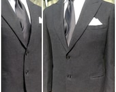 1930s VINTAGE black J. PRESS wool blazer -- dinner jacket -- tailor made in march 1935 - bespoke - preppy - ivy league