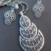Vintage 1960s Trifari Set Necklace and Earrings White Mod Statement