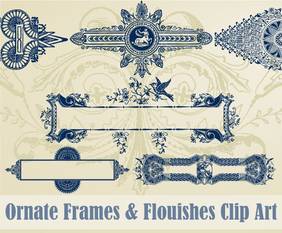 Ornate Frames, Borders & Flourishes - Clip Art Scalable Vector Files