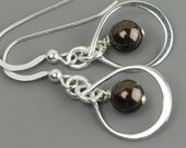 Brown Pearl Earrings, SET OF 5, Sterling Silver Infinity Earrings, Drop Earrings, Bridesmaid Earrings, Dangle Earrings, Wedding