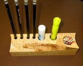 Desk Organizer Office Accessory Wood Pen Pencil Holder Desktop Organizer Salvaged Tiger Maple Wood