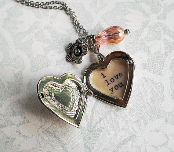 Quote Locket/quote necklace/Locket necklace /locket jewelry/inspirational locket/ i love you /quote necklace/graduation necklace