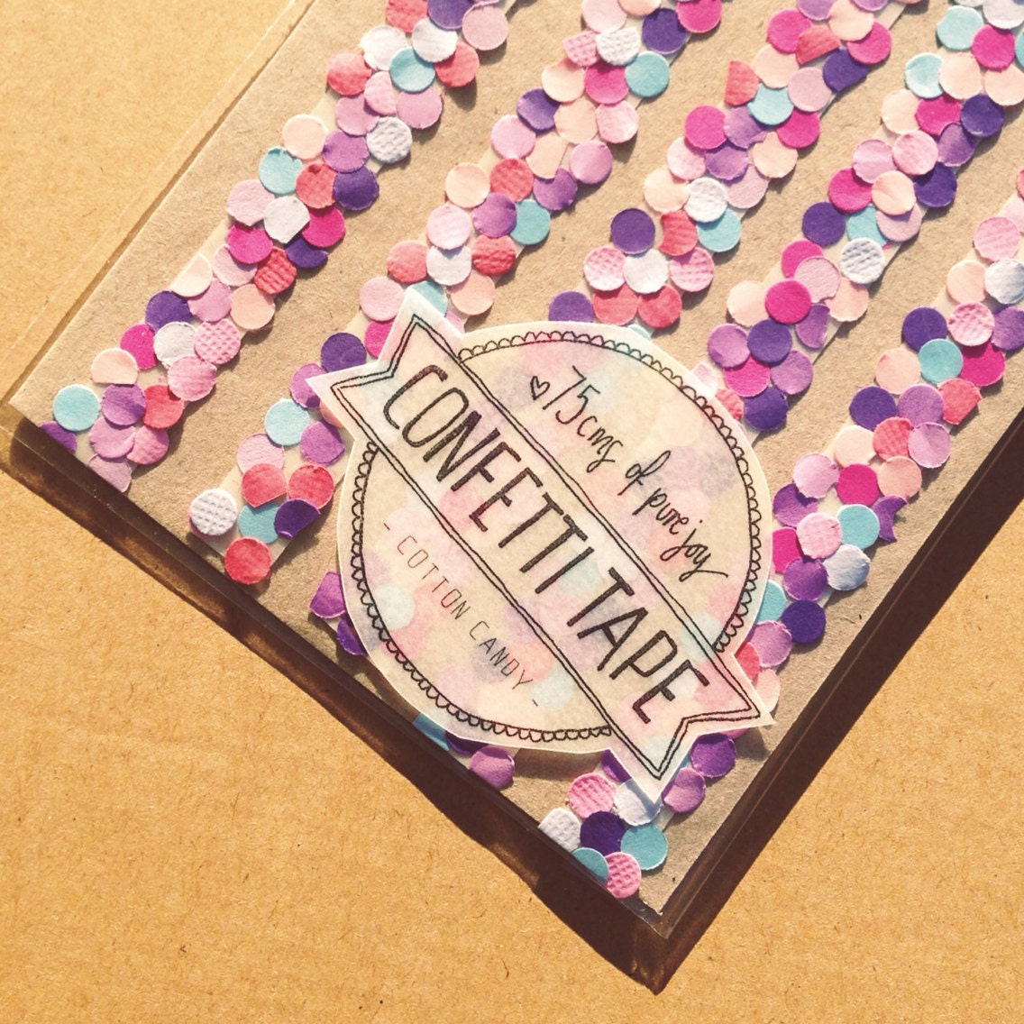 Pretty Handmade Confetti Tape -- Limited Edition "Cotton Candy"