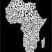 Typography Map of Africa Map, Text Art Print 18x24 inch (774)