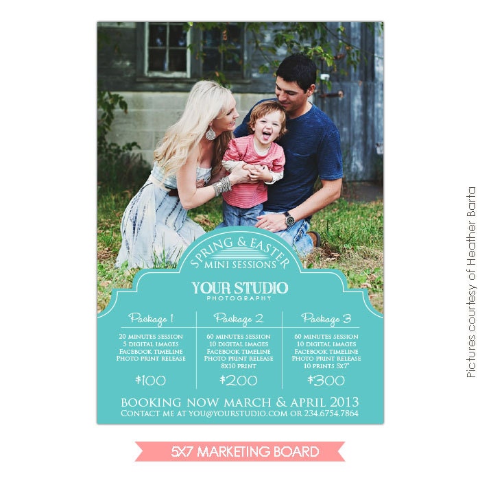 INSTANT DOWNLOAD - Photography Marketing board - Photoshop template - E703