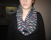 Purple/Green/Tan Multi Knit Cowl