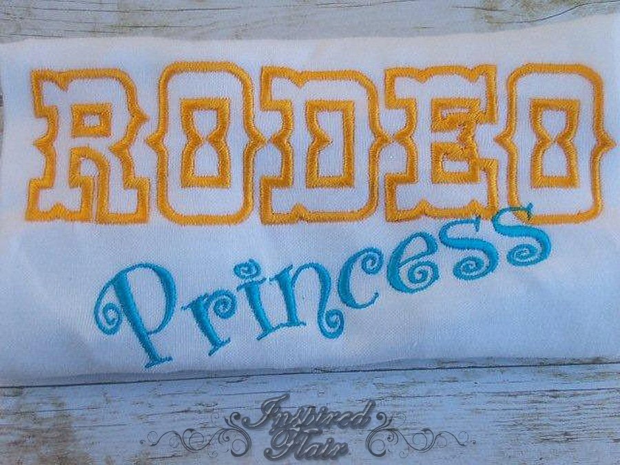 Rodeo Princess Girls Applique Shirt or Onesie- Custom Boutique Embroidered T-Shirt- Baby Girl Onesie- Toddler Tee- Birthday Gift- Photo Prop