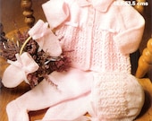 Vintage PDF Baby Knitting Patterns Marriner 1983  4ply Pram set  18-21ins
