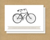 BIRTHDAY CARD - French Bicycle Birthday Card - Joyeux Anniversaire Ma Chérie