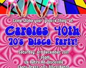 Personalised 70's Seventies Funky Disco Birthday Invitations - You Print Il_170x135
