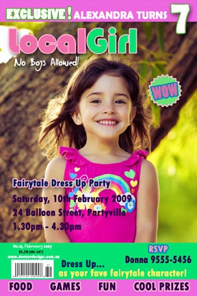 Photo Personalised Magazine Cover Style Birthday Invitations - You Print Il_170x135