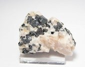 Black Franklinite Crystals in Calcite Matrix Franklin New Jersey