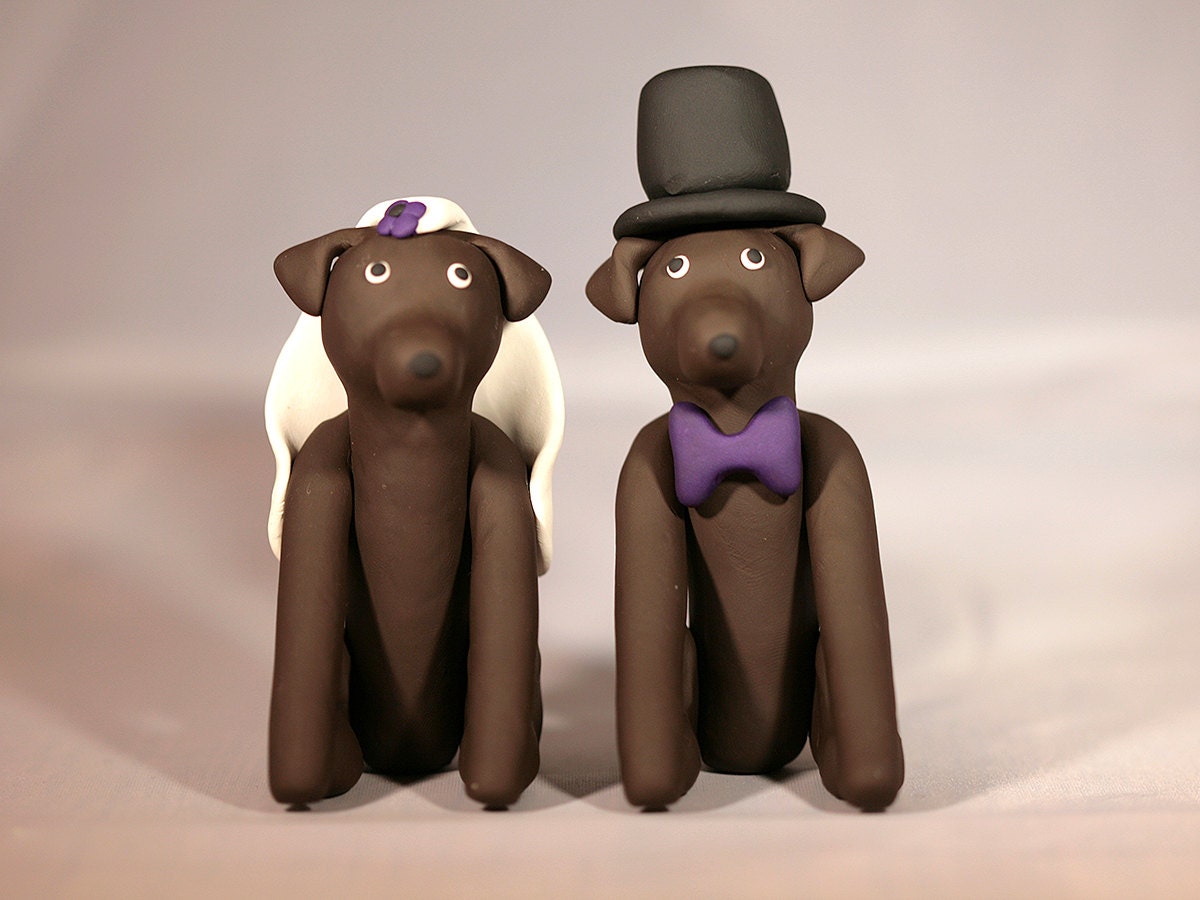 Chocolate Lab Labrador Retriever Dog Wedding Cake Topper