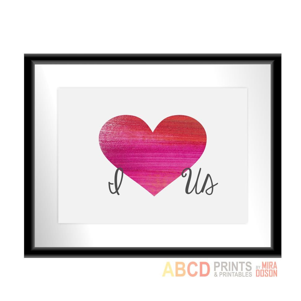 Abstract art print "I LOVE US" 5x7