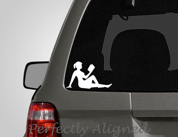 Reading is Sexy Mudflap Girl Nerdy Vinyl Decal - FREE SHIPPING