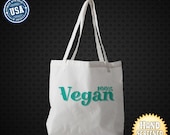 100 Percent Vegan Screen Printed American Apparel Poly-Cotton Oversized Tote Bag.