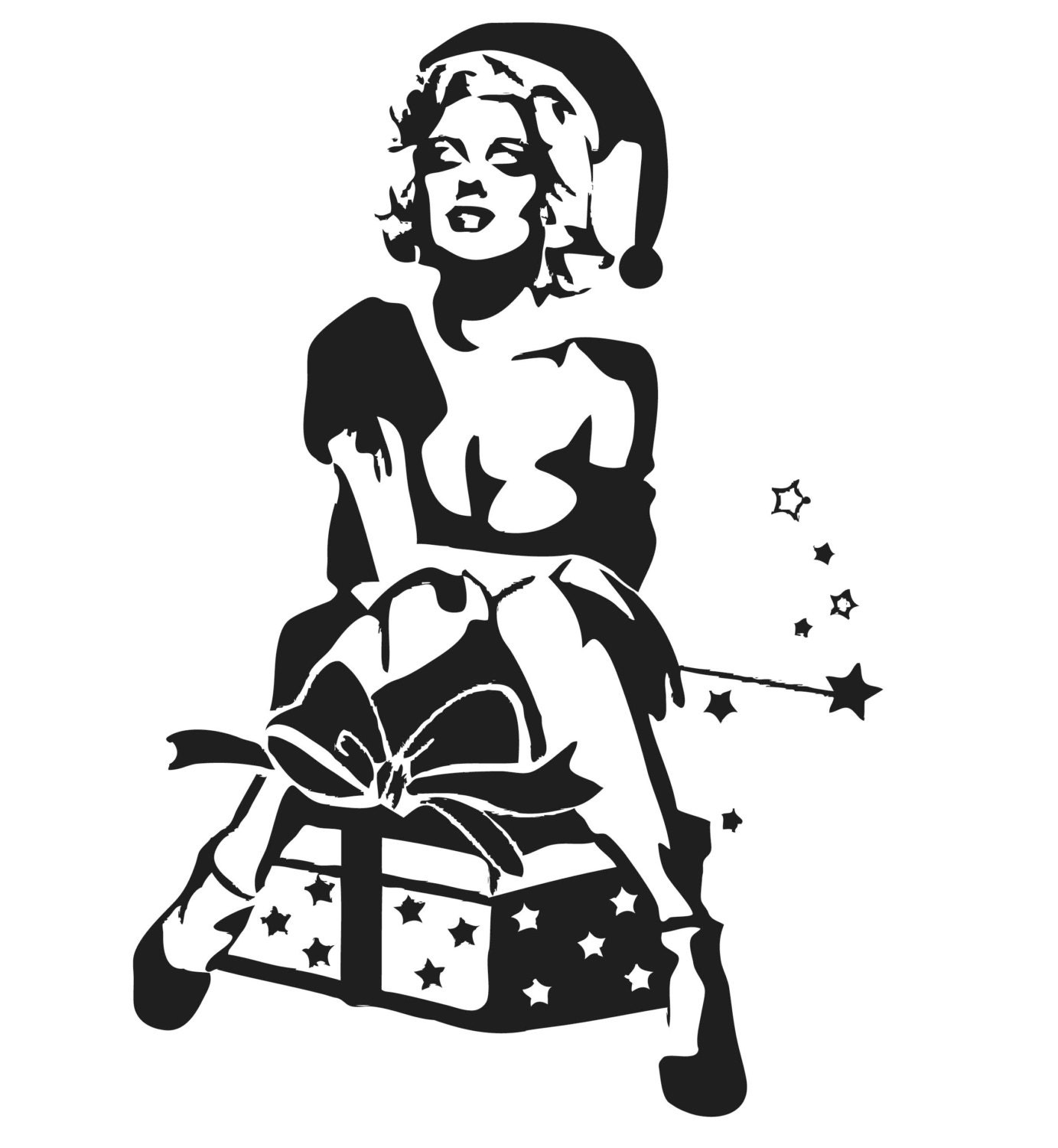 Xmas Marilyn Monroe - uBer Decals Wall Decal Vinyl Decor Art Sticker Removable Mural Modern A172