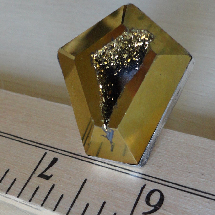Sterling Silver Druzy Ring - gold