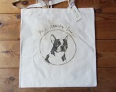 Boston Terrier illustrated tote bag