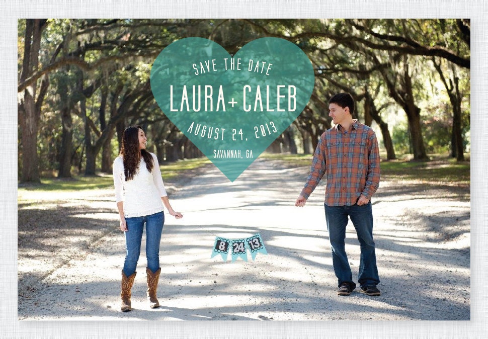 Save the Date Photo Postcard - Big Photo Big Heart (or 5x7)