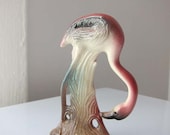 Small Vintage Ceramic Flamingo - Touching Its Toes