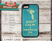 Keep Calm & Mermaid On design 2 TOUGH iPhone 4/4S or iPhone 5 Case
