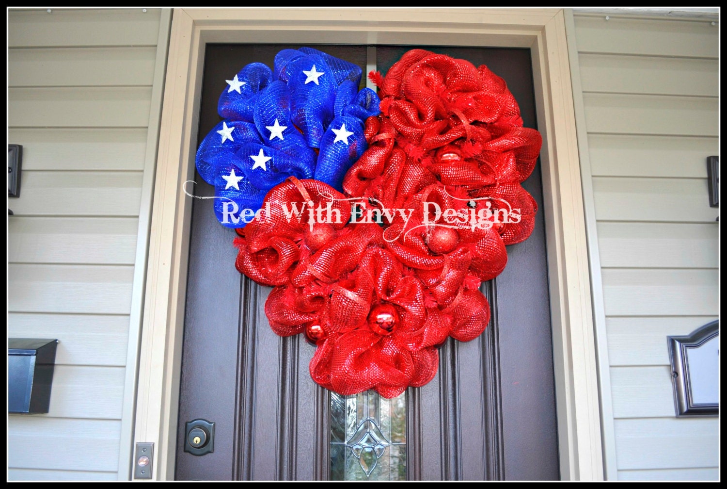 Fourth of July Wreath, Heart Wreath, 4th of July Wreath, Patriotic Wreath, Memorial Wreath, Star Wreath, Fourth of July Wreath, Wreath