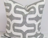 Gray Pillow.24x24 inch.Decorator Pillow Covers.Printed Fabric Front and Back.Geometric Pillows.Housewares.Home Decor.Cushions.cm